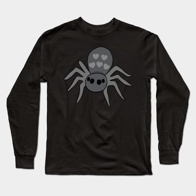 Halloween Spider with Hearts Long Sleeve T-Shirt by Velvet Earth